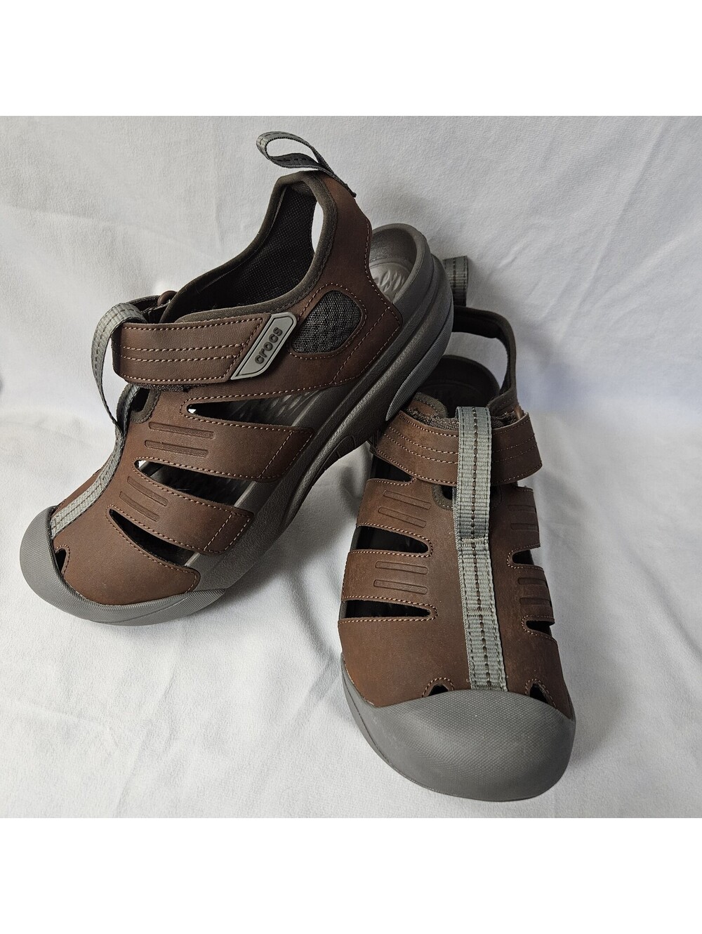 Crocs Yukon Fisherman Sandals Men's Size 11 Black LiteRide Water Shoes Gorpcore